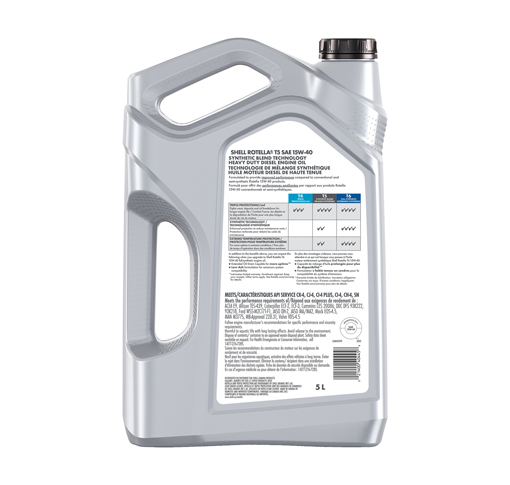 Shell Rotella T5 15w-40 Back